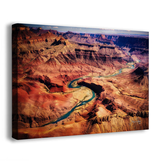 Grand Canyon National Park, Aerial Arizona Desert Picture Nature Photo, Bohemian Style Relaxation Artwork for Meditation, Apartment, Office & House Décor
