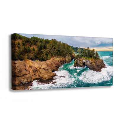 Oregon Coast Scenic Landscape Art Print: Framed Ocean Wall Decor for Home & Office