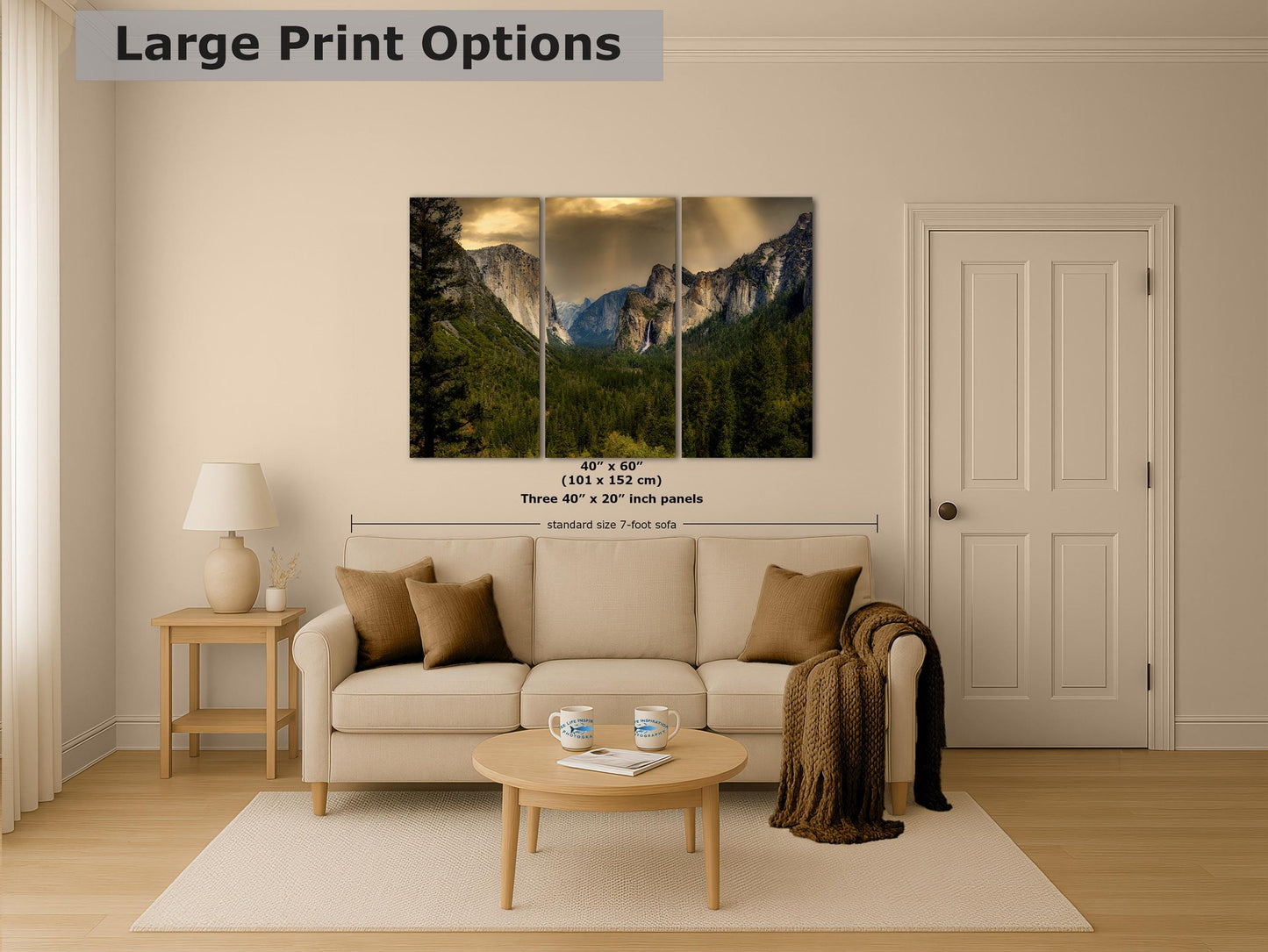 Yosemite National Park Mountain Picture Nature Photo Bohemian Relaxation Artwork for Meditation