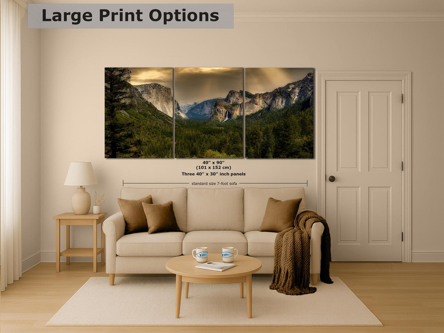 Yosemite National Park Mountain Picture Nature Photo Bohemian Relaxation Artwork for Meditation