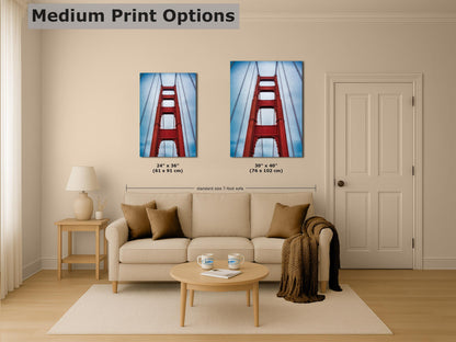 San Francisco Golden Gate Bridge Picture | Towering Canvas Wall Art | California Coastline Photography | Office, Dorm, or Home Decor