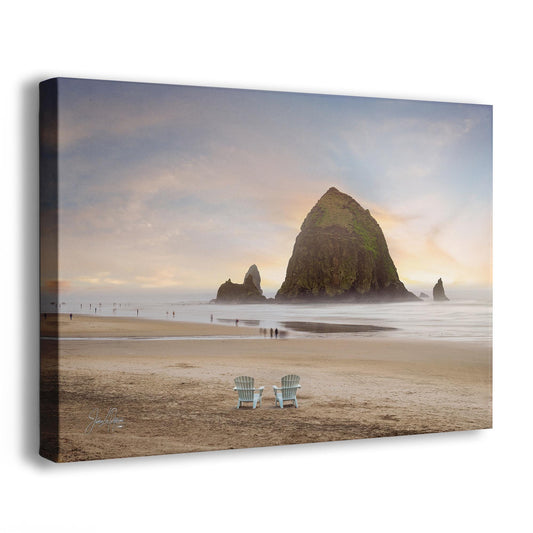 Cannon Beach Oregon Coast Ocean Picture Nature Photo, Haystack Rocks, Coastal Beach House Decor for Ocean Lovers