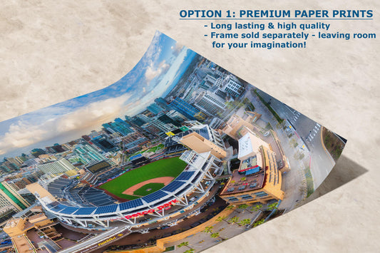 San Diego Padres Baseball Petco Park SD Skyline Print – MLB Stadium Wall Art for Sports Fans & Home Decor