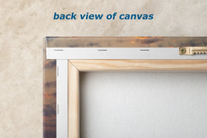 the back view of a picture frame with a metal handle