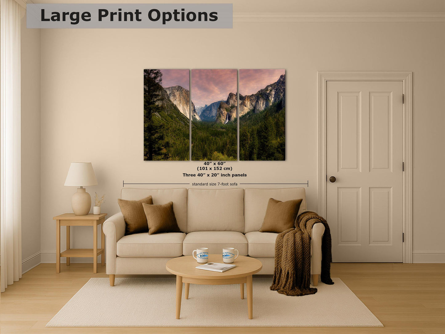 Yosemite National Park Mountain Picture Nature Photo Bohemian Relaxation Artwork for Meditation