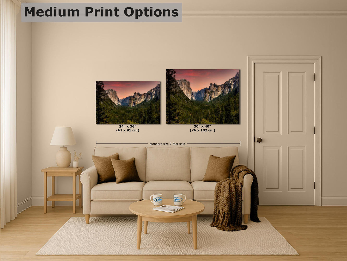 Yosemite National Park Mountain Picture Nature Photo Bohemian Relaxation Artwork for Meditation