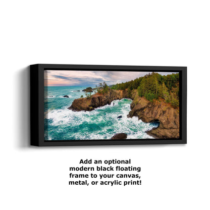 Oregon Pacific Northwest Ocean Scenic Landscape: Framed Nature Wall Art for Home & Office Decor in Framed Canvas, Aluminum Metal, or Acrylic