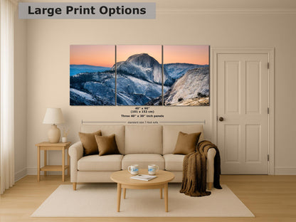 Glacier Point Yosemite National Park Mountain Picture, Half Dome Nature Photo Canvas Relaxation Artwork