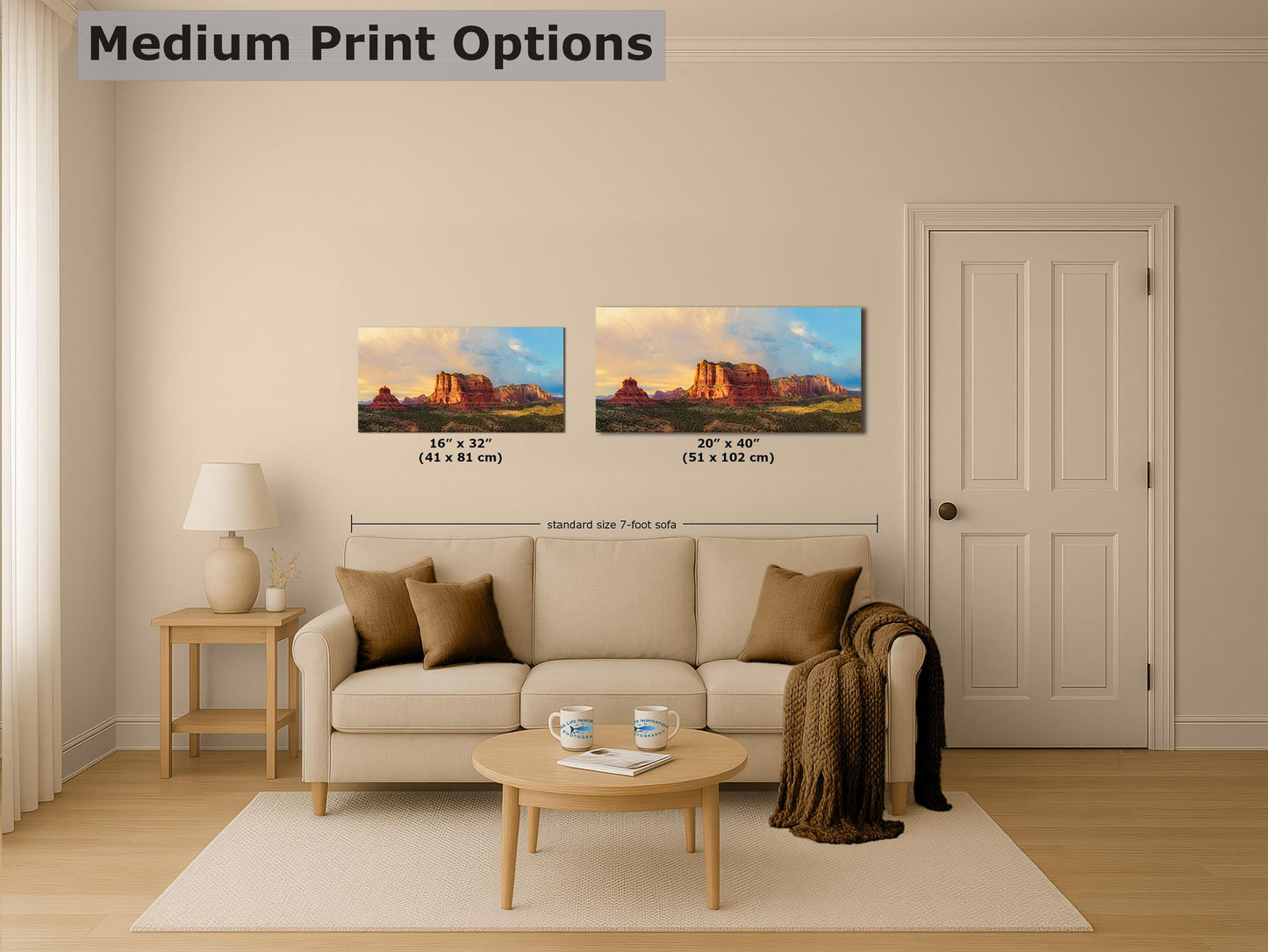 Courthouse Butte & Bell Rock Sedona Arizona Desert Picture, Southwestern Wall Art, Red Rock Scenic Nature Photo, House Decor Gift