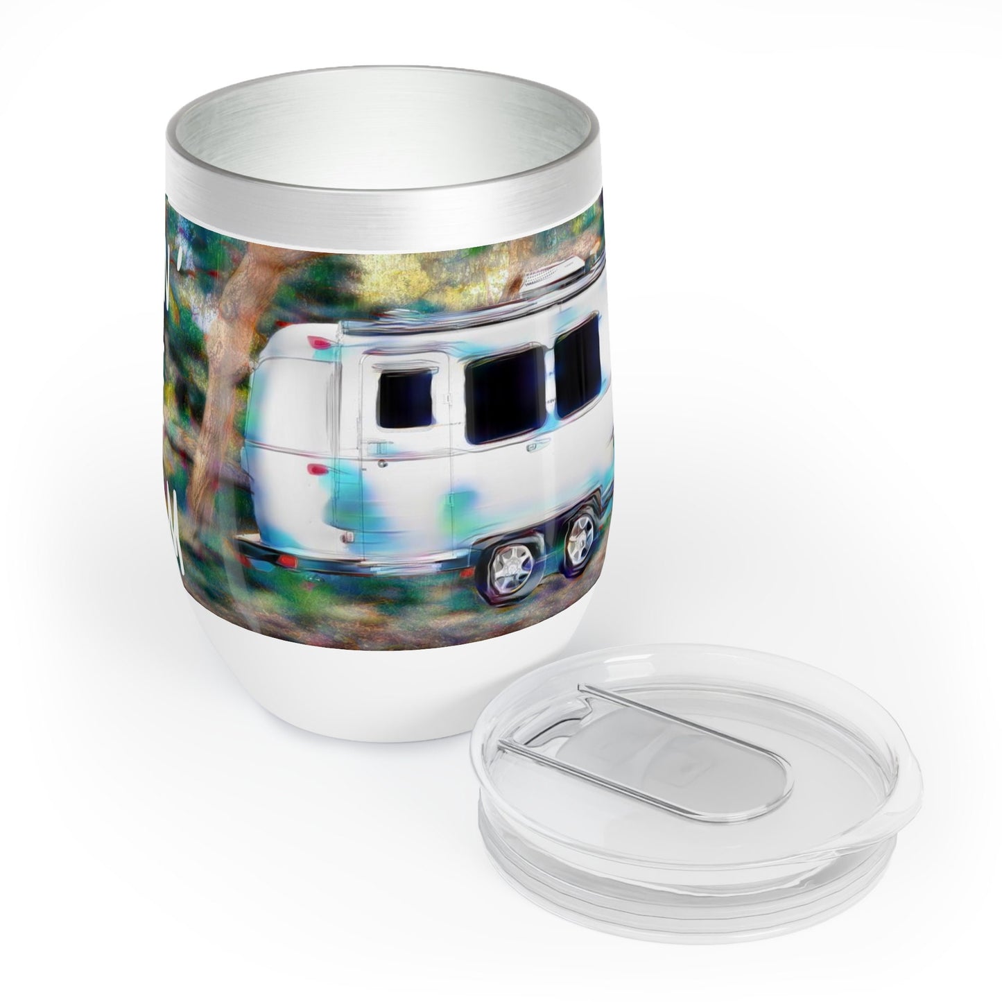 Airstream 12oz Wine Tumbler Gift - Stainless Steel with Press On Slide Closing Lid