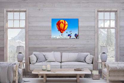 Hot Air Balloon Art, Albuquerque Balloon Festival Decor, New Mexico Art Print, United Kingdom Flag Balloon in Paper/Canvas/Metal