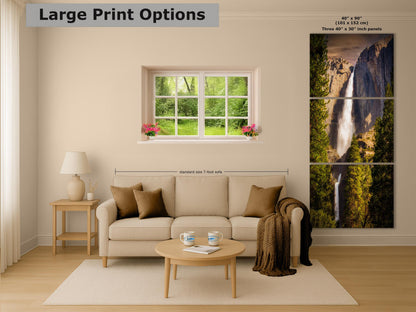 Yosemite National Park Waterfall Picture Nature Photo Bohemian Relaxation Artwork for Meditation