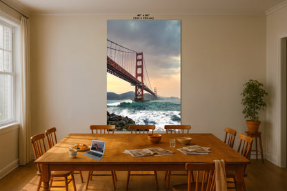 San Francisco Golden Gate Bridge Picture - California Coastline Giant Canvas Print for House Decor & Housewarming