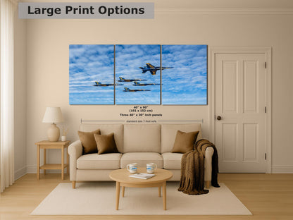 US Navy Blue Angels FA-18 Super Hornet Aviation Artwork | Military Aircraft Poster | Naval Aviation Wall Decor | Fighter Jet Print