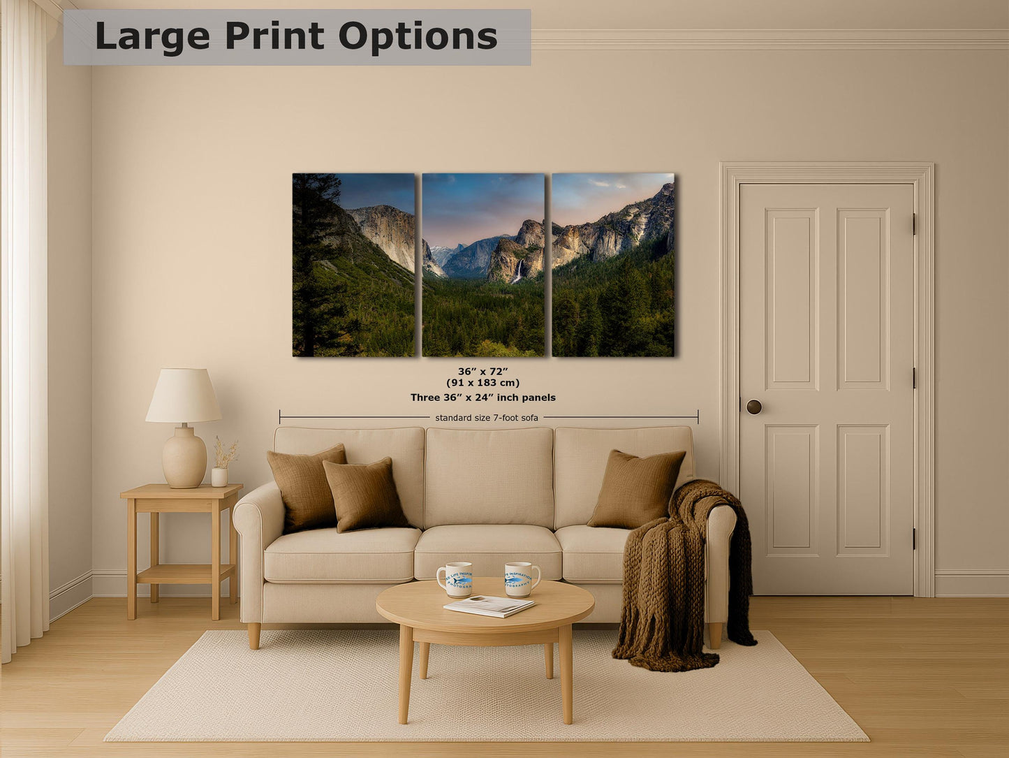 Yosemite National Park Mountain Picture Nature Photo Bohemian Relaxation Artwork for Meditation