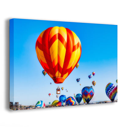 Hot Air Balloon Art, Albuquerque Balloon Festival Decor, New Mexico Art Print, United Kingdom Flag Balloon in Paper/Canvas/Metal