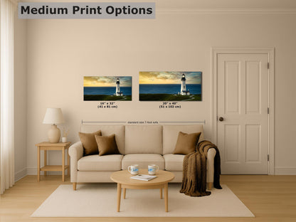 Yaquina Head Lighthouse Picture, Oregon Coast Ocean Picture, Pacific Northwest Beach Photo Wall Art for Office and Relaxation