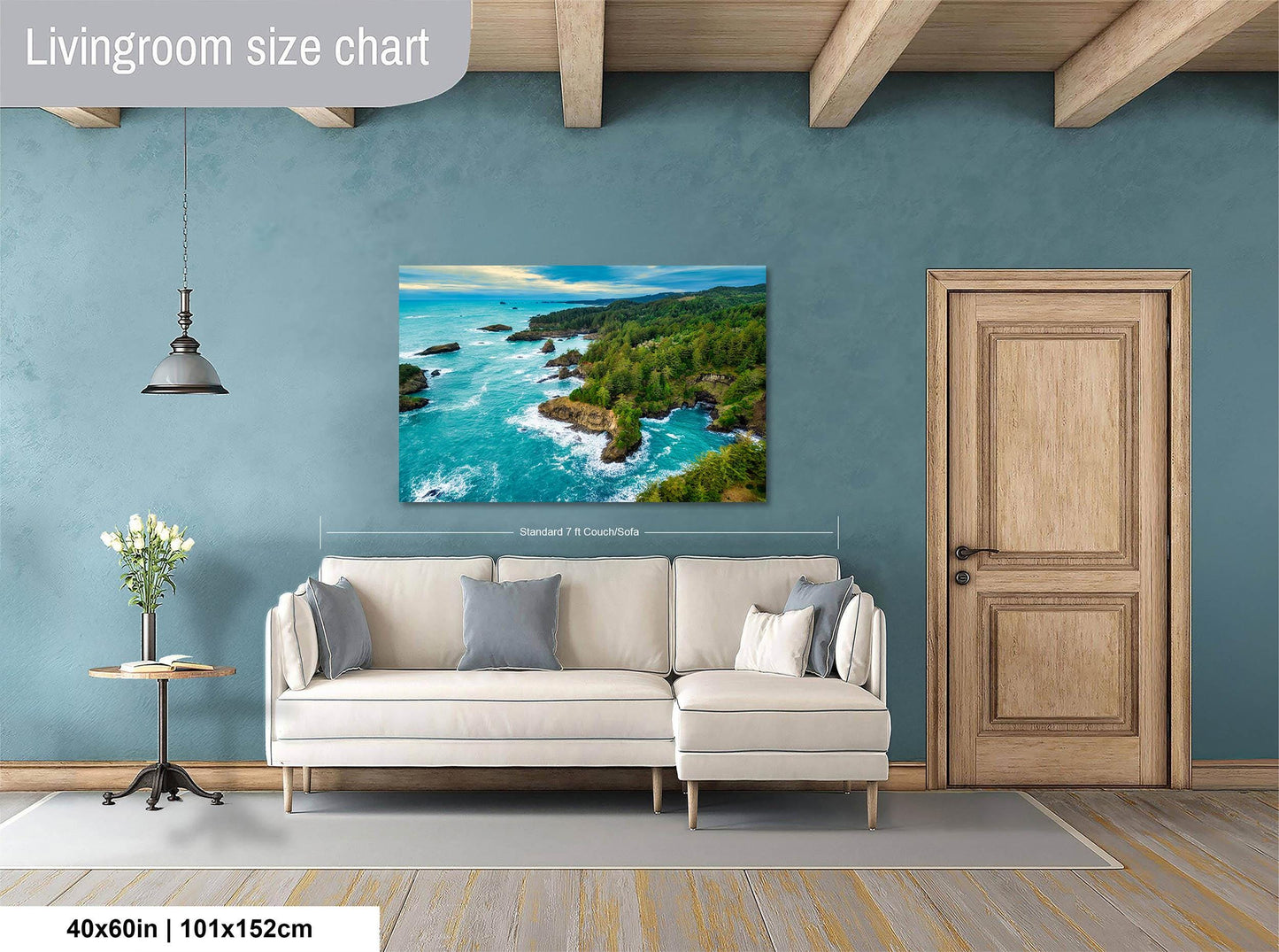 Oregon Coastal Nature Landscape: Serene Pacific Ocean Print Scene for Home Decor & Wall Art