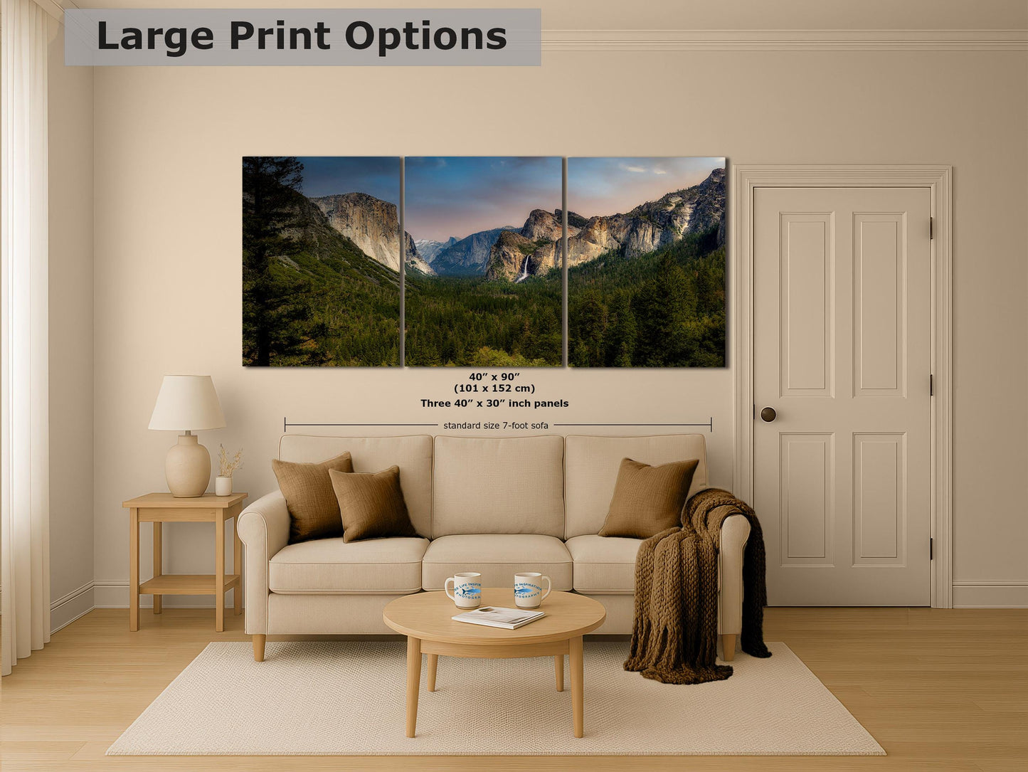 Yosemite National Park Mountain Picture Nature Photo Bohemian Relaxation Artwork for Meditation