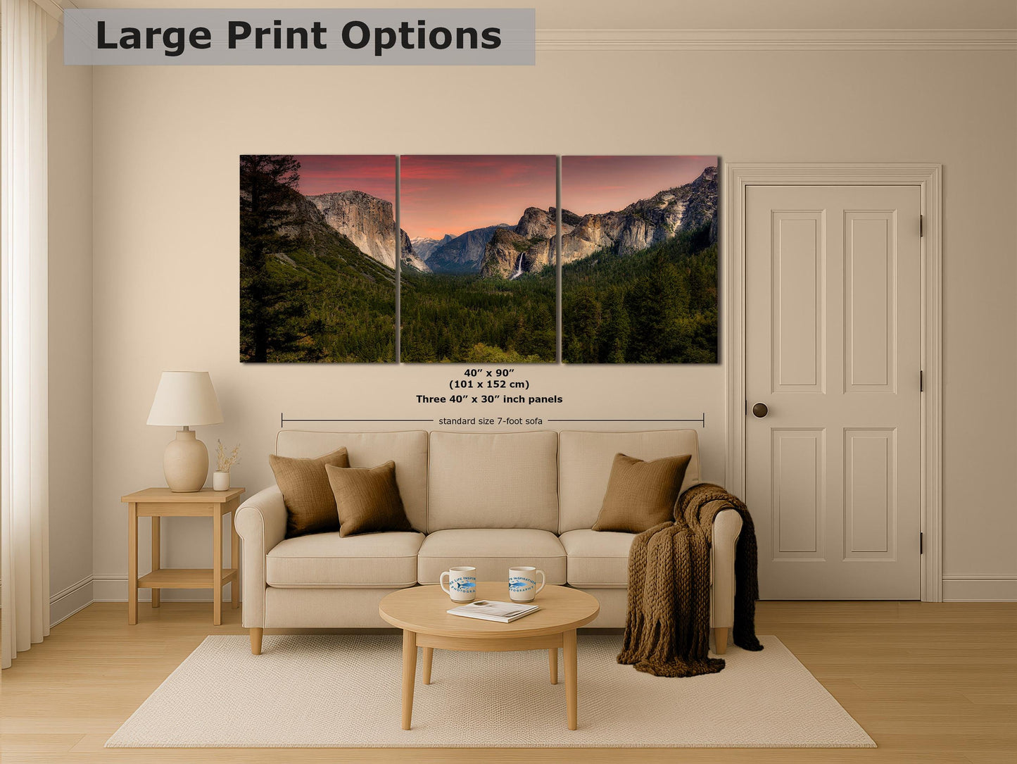 Yosemite National Park Mountain Picture Nature Photo Bohemian Relaxation Artwork for Meditation