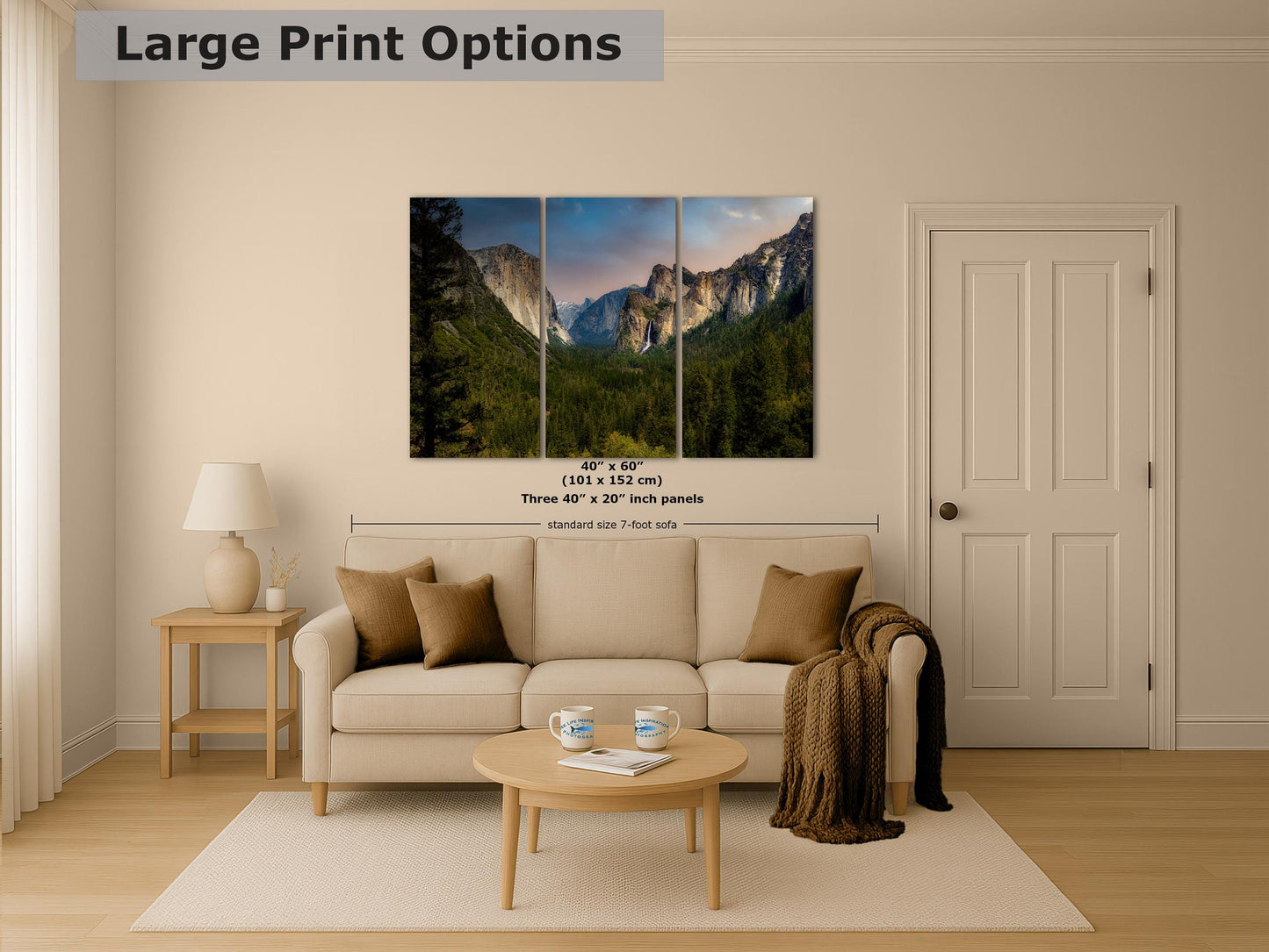 Yosemite National Park Mountain Picture Nature Photo Bohemian Relaxation Artwork for Meditation