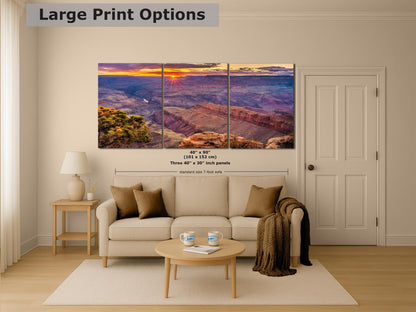 Grand Canyon National Park, Arizona Desert Picture Nature Photo, Bohemian Style Relaxation Artwork for Meditation, Office & House Décor