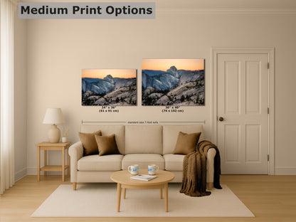 Glacier Point Yosemite National Park Mountain Picture, Half Dome Nature Photo Canvas Relaxation Artwork