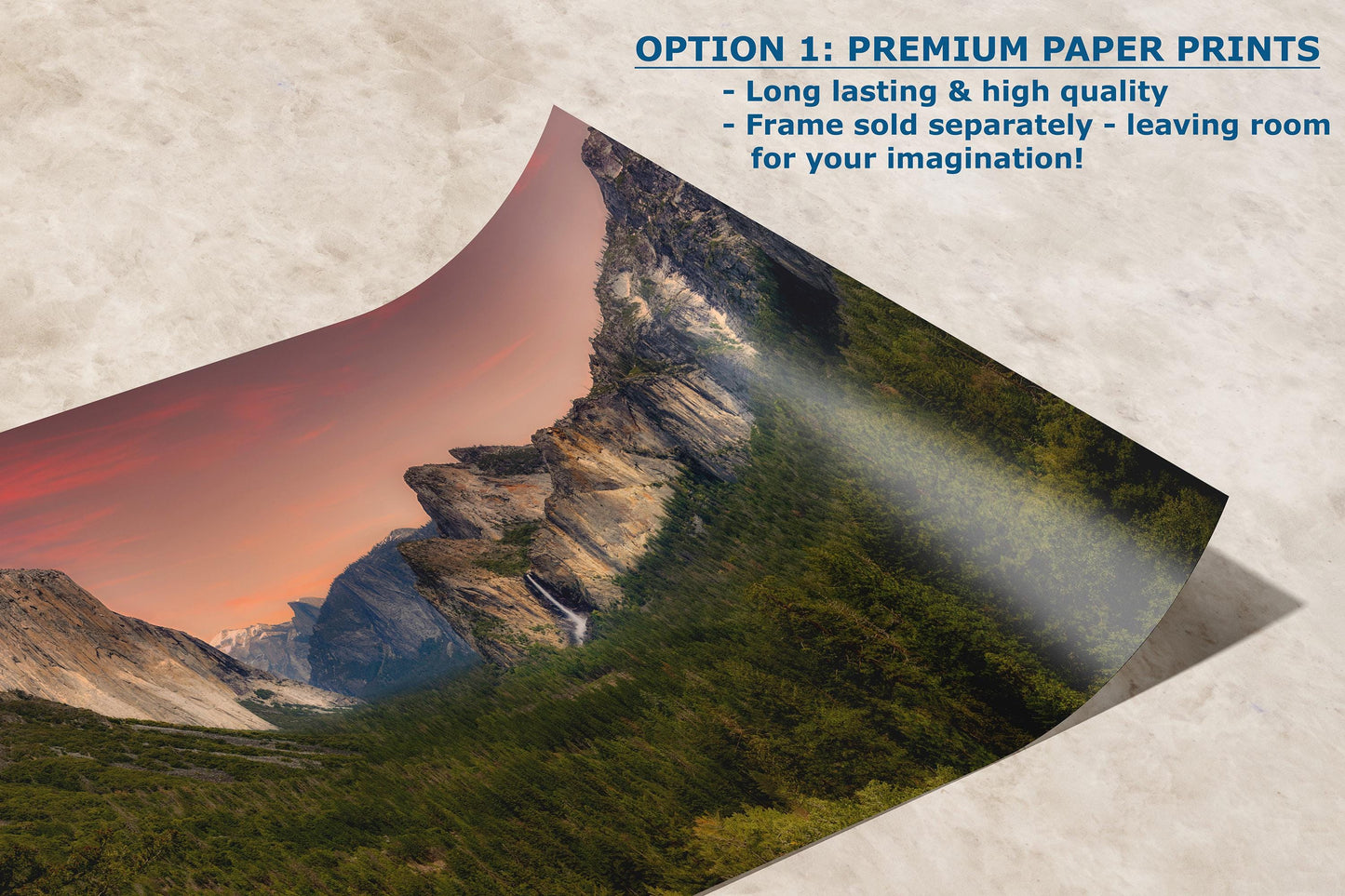 Yosemite National Park Mountain Picture Nature Photo Bohemian Relaxation Artwork for Meditation