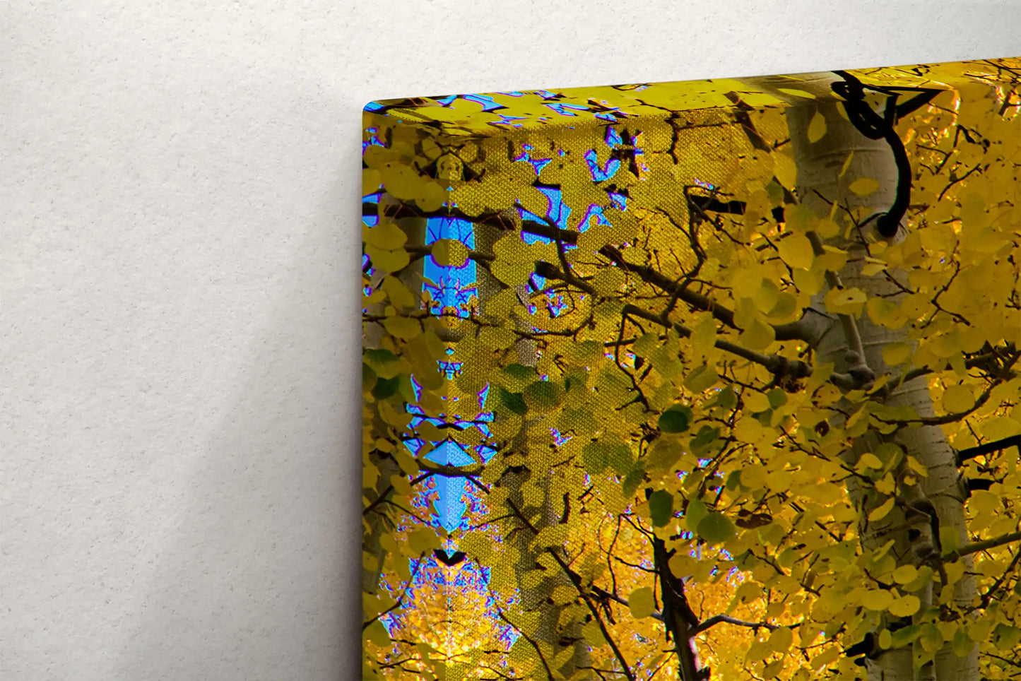 Fall Aspen Trees from Duck Creek, Utah Canvas Decor closeup of corner canvas