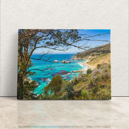 Big Sur California ocean seascape wall art canvas leaning on wall