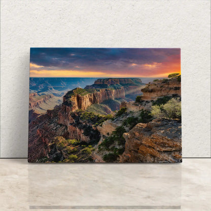 Cape Royal of Grand Canyon Sunset Wall Decor canvas leaning against wall