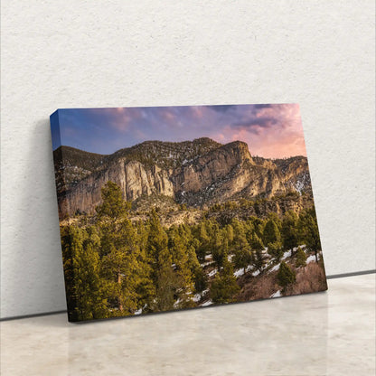 Snowy Mountain Gift Canvas Wall Art Fletcher Peak Mt Charleston Nevada