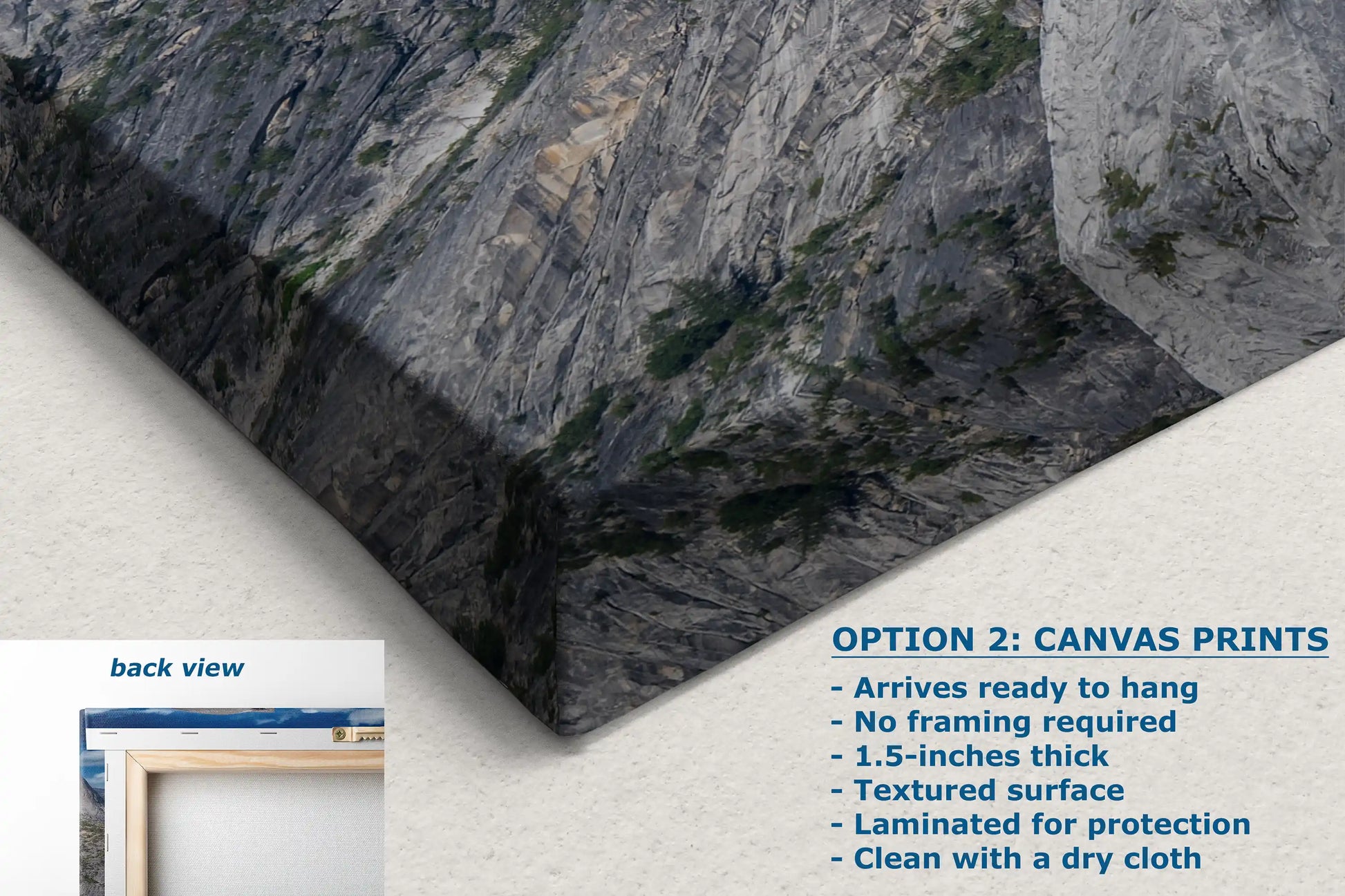 Ready-to-hang textured canvas print of Half Dome from Glacier Point, no framing needed