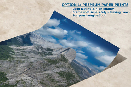 High-quality paper print of Half Dome, offering a spectacular view of the iconic mountain and Yosemite's natural splendor, ideal for personalizing with a unique frame.