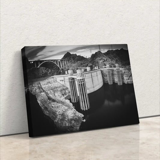 Hoover Dam Wall Art Print Black-and-White Decor, Nevada Gift, Colorado River USA Landmark