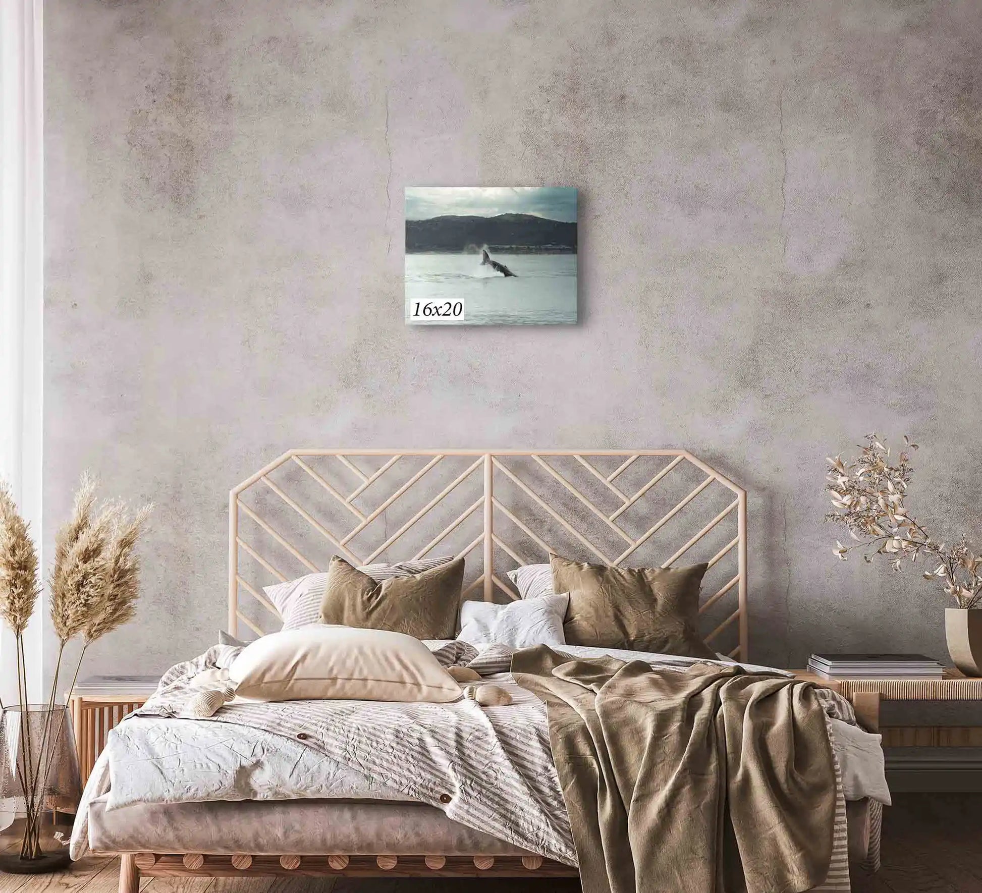 Humpback Whale Fluke as canvas wall decor 16x20-inch in bedroom