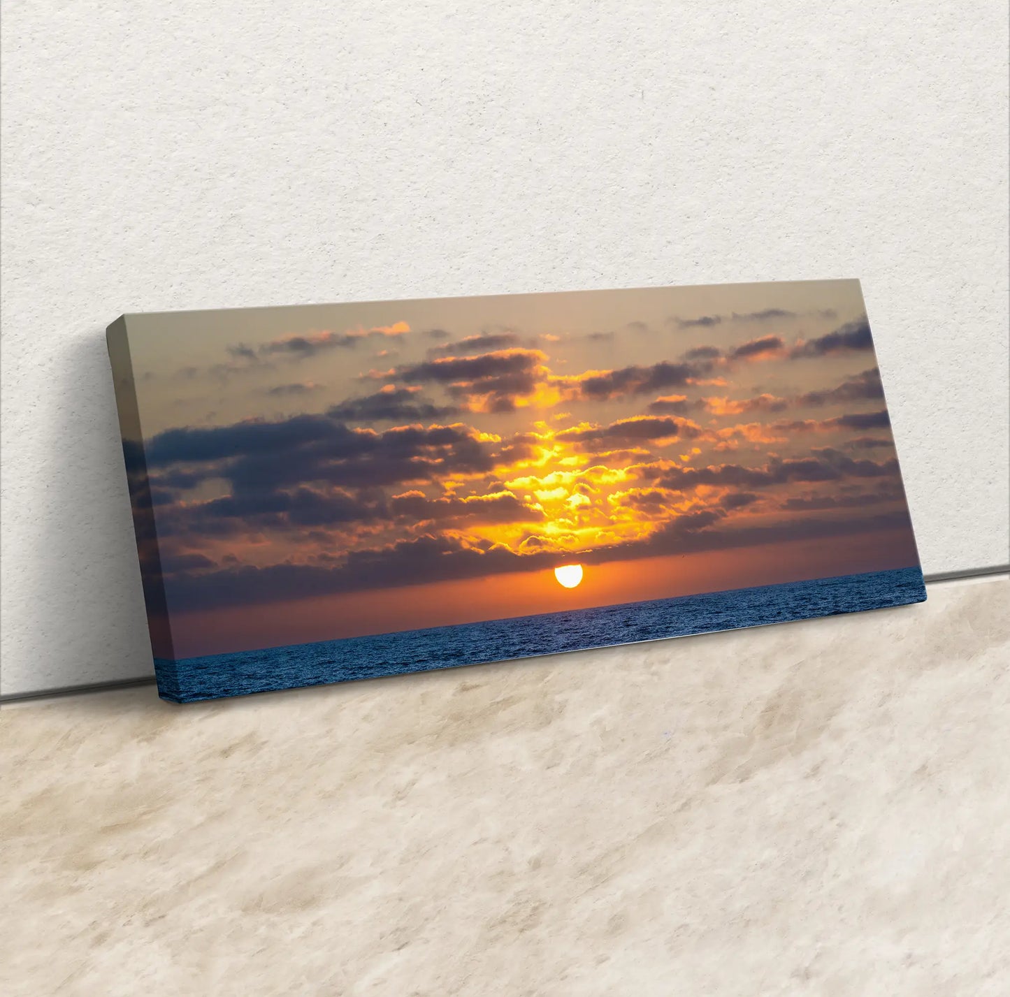 Ocean Sunset Coastal Wall Art Panoramic Decoration