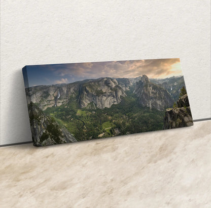 Glacier Point Panoramic View of Yosemite Valley Nature Landscape Wall Art