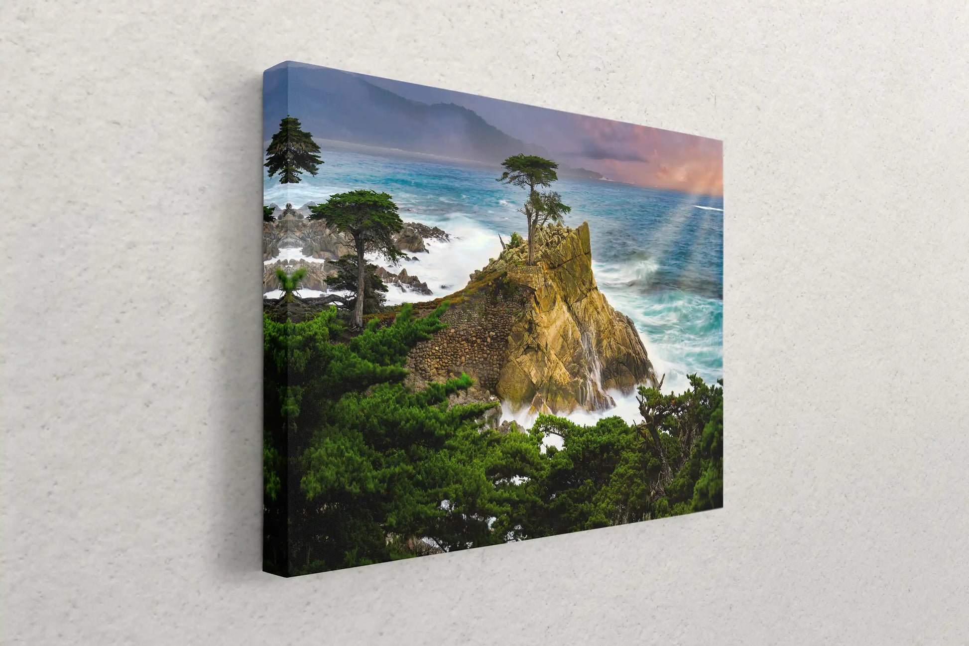 Lone Cypress Wall Decoration hanging on a wall