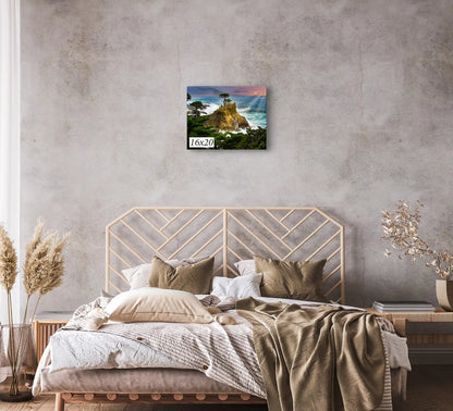 Lone Cypress Photograph Wall Decor shown in 16x20 in a bedroom