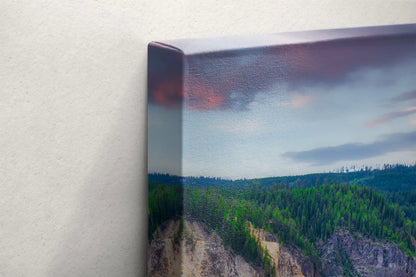 Canvas wall art edge detail, highlighting the rushing waters of Lower Yellowstone River through the Canyon.