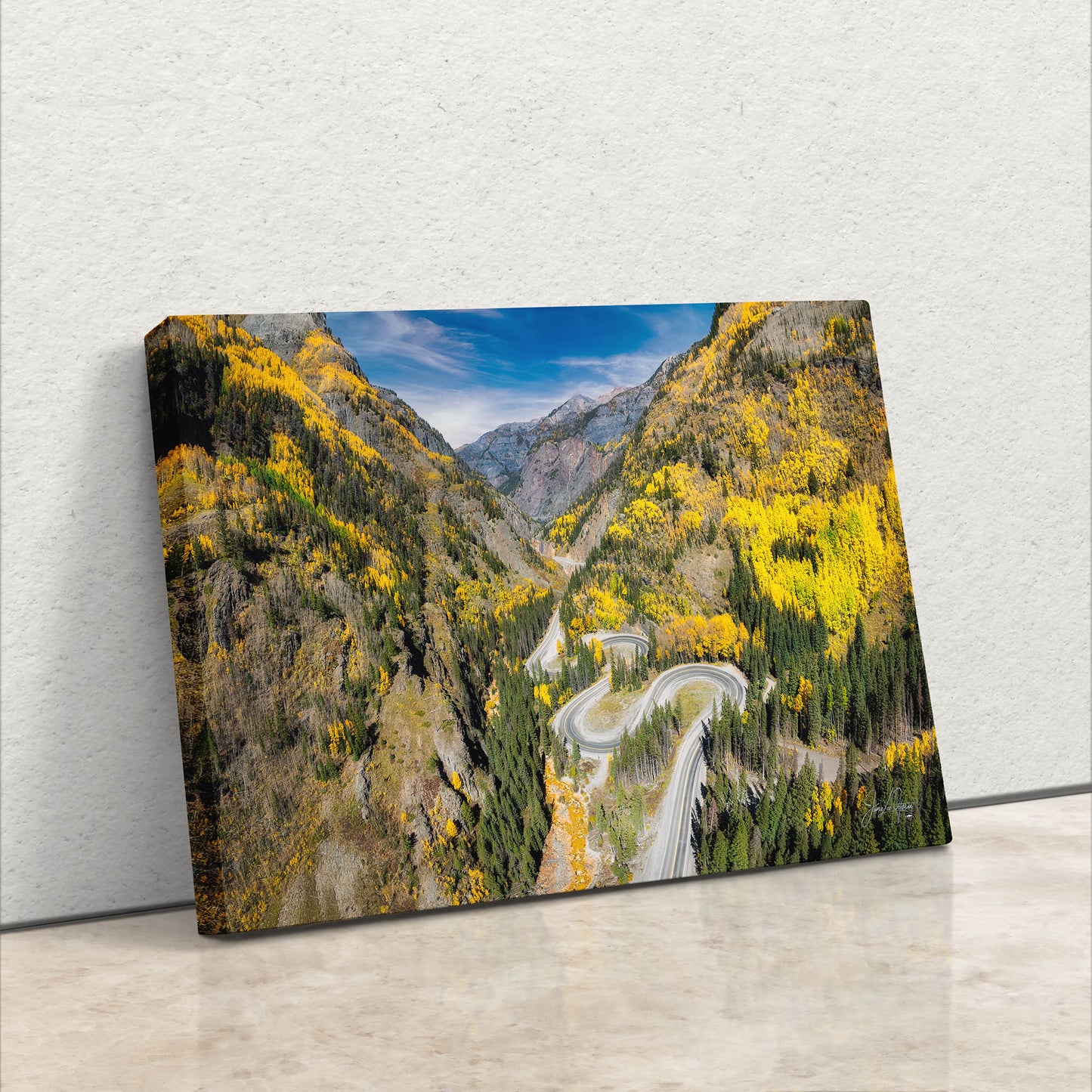 San Juan Mountains Million Dollar Highway Mountain Landscape, Fall Aspen Trees