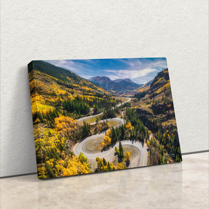 Million Dollar Highway Wall Art, San Juan Mountains Landscape Home Decor, Fall Aspen Trees in Paper/Metal/Canvas/Acrylic