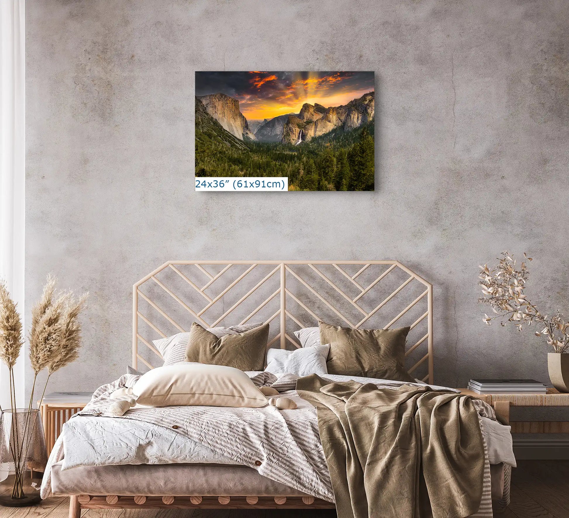 Yosemite Valley from Tunnel View 24x36 print in bedroom