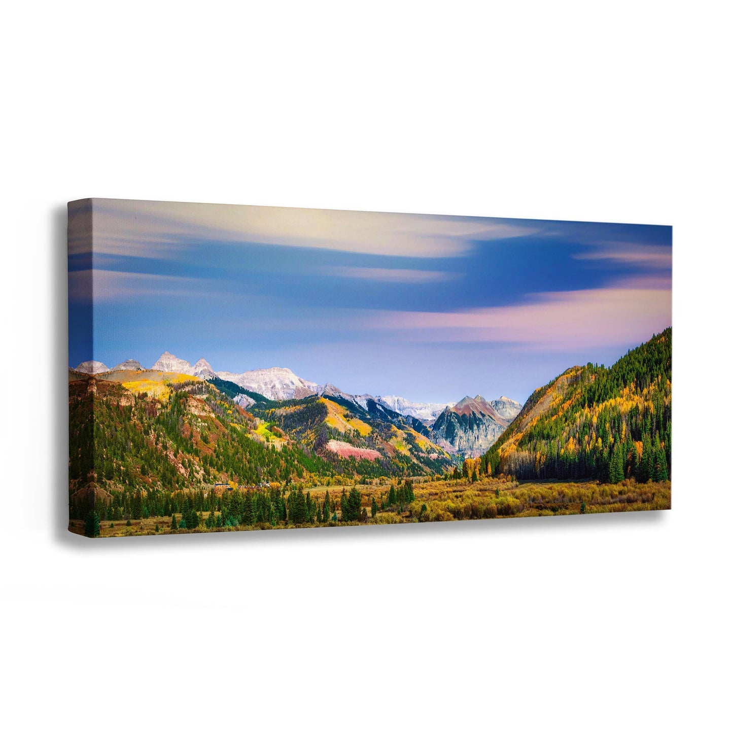 Telluride Colorado's San Juan Mountains, Rocky Mountain Fall Autumn Colors Print, Extra Large Canvas 3 Piece Wall Art in Paper/Canvas/Metal