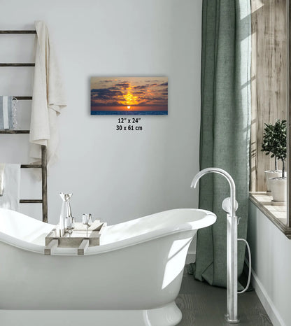 a bathroom with a bathtub and a towel rack