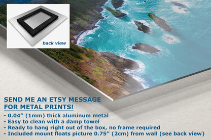 Aerial Oregon Coast Ocean Picture Panorama, Pacific Northwest Nature Photo Relaxation Artwork for Meditation, Apartment, Office & House Décor