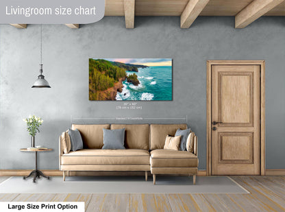 Ocean Scenic Landscape Art Print: Oregon Framed Nature Wall Art for Home & Office Decor in Framed Canvas, Aluminum Metal, or Acrylic