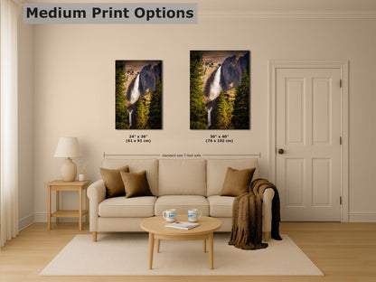 Yosemite National Park Waterfall Picture Nature Photo Bohemian Relaxation Artwork for Meditation