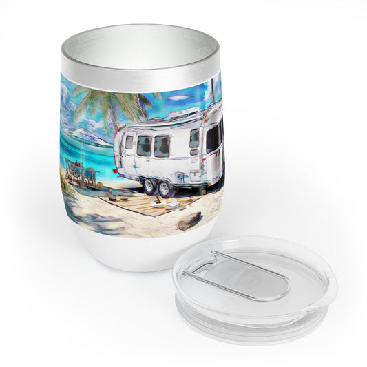 Airstream 12oz Wine Tumbler Gift - Stainless Steel with Press On Slide Closing Lid